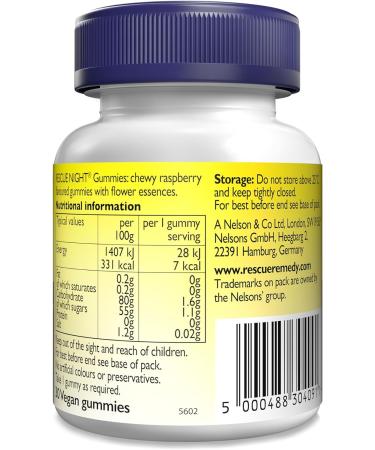 Rescue Night Gummies (30 Pack) - Raspberry Flavour with Flower Essences for Serene Sleep - 1 Count - Buy Online on GoSupps.com