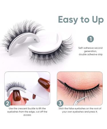 3 Pairs Reusable Self-Adhesive Eyelashes - Waterproof & Natural Look - Easy to Apply - Buy Online on GoSupps.com