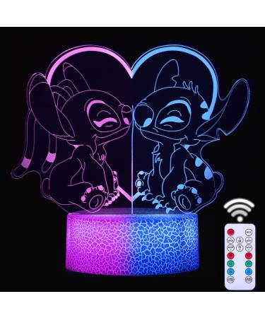 Stitch lamp 2-in-1 characters two-tone light 3D illusion lilo stitch night light children touch with remote control bedside lamp remark chreibtable lamp gadget Christmas birthday gift Lilo et stitch
