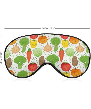 Cute Funny Vegetables Sleep Mask for Women | Adjustable Eye Shade with Elastic Strap for Comfortable Sleeping - Buy Online on GoSupps.com