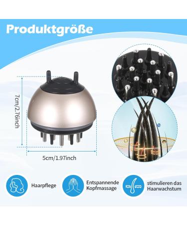 2-in-1 Hair Scalp Applicator & Massage Brush - 30ml Scalp Oil Applicator for Essential Oils - Champagne Gold - Buy Online on GoSupps.com
