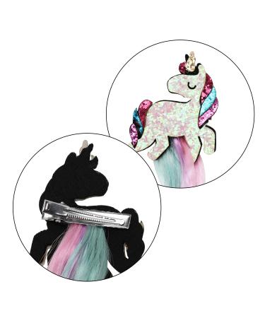Hi-Fot 4pcs Curls Hair Extension Clips | Colorful Unicorn Party Hair Accessories for Girls - Buy Online on GoSupps.com