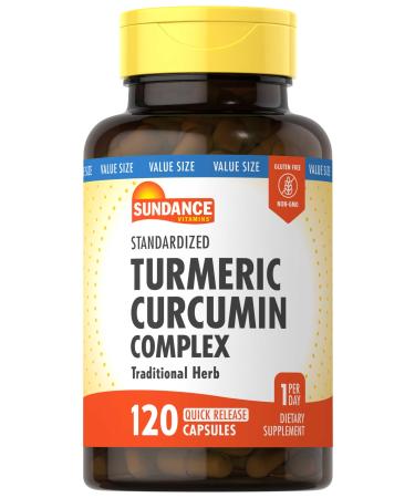 Sundance Turmeric Curcumin Complex | 120 Capsules | with Black Pepper Extract | Traditional Herb | Non-GMO and Gluten Free Supplement