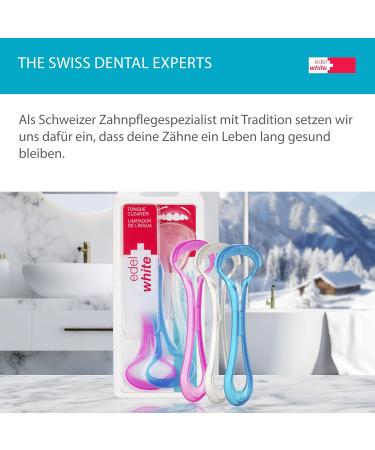 Edel+White Tongue Cleaner Set - 3 Pcs Tongue Scrapers for Enhanced Oral Hygiene & Bacteria Removal - Buy Online on GoSupps.com