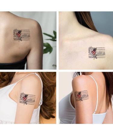 Dopetattoo 6 sheets Temporary Tattoo Set - USA Flag Eagle America - July 4th Fake Tattoos for Face & Body - Buy Online on GoSupps.com