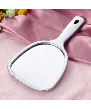 Lurrose Double Side Handheld Wall Hanging Makeup Mirror - 2X and 3X Magnification, Round Silver Mirror - Buy Online on GoSupps.com