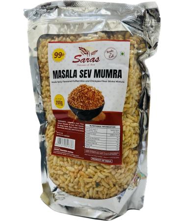 Saras Masala Sev Mumra - 200g (Pack of 6) | Spicy and Crunchy Snack Combo | Crunchy Delight | Crispy and Flavorful