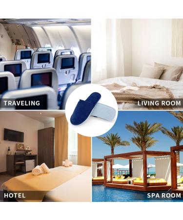 Buy Jomix Unisex Washable Terry Slippers - 2 Pair Set for Guests | Travel & Hotel Use | Rustchfeste 36/37 EU | Lightweight Bathing Shoes - Blue - Buy Online on GoSupps.com