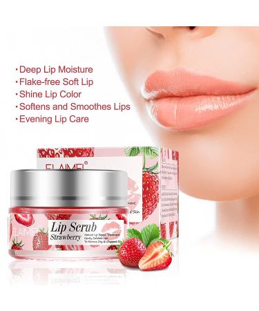 Strawberry Lip Scrub & Mask - Exfoliator, Moisturizer for Chapped Lips - Buy Online on GoSupps.com