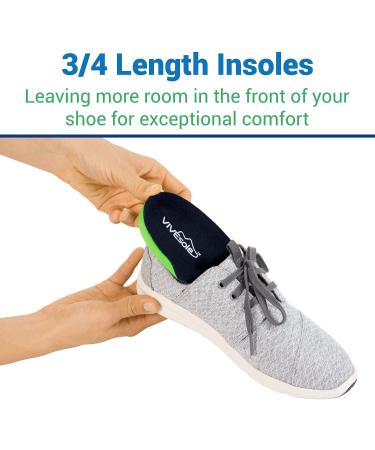 Vivesole 3/4 Orthotics Arch Support Insoles - High Arch Support for Flat Feet, Plantar Fasciitis, and Lower Back Pain Relief - Men's (9.5 US) - Buy Online on GoSupps.com
