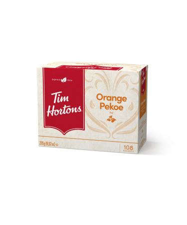 Tim Hortons Orange Pekoe Tea Bags Classic Steeped Tea 108ct Pack Orange 108 Count (Pack of 1)