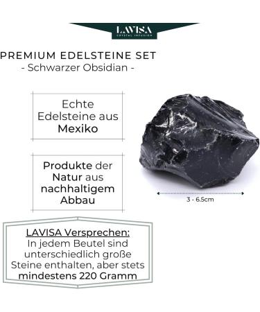 Lavisa Premium Healing Stones Set | 100% Natural Gemstones & Crystals for Decoration & Water Treatment | Obsidian Gem Water Mix - Buy Online on GoSupps.com