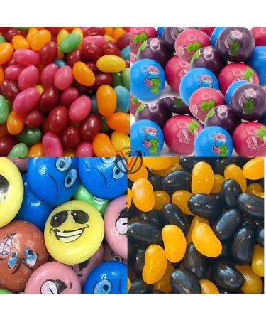 VIMIX Zed Candy Jumbo Orange & Blackberry Jelly Beans Tongue Painter Bubblegum Balls & Emoti Bubblegum Buttons | Pick any type & weight