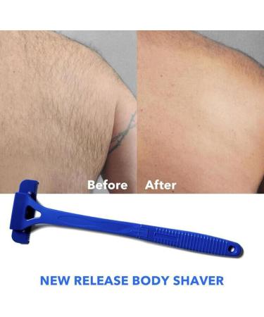 Body Hair Cutter for Men - Foldable Back Razor with Extra Long Handle | Fast Trimming & Portable | Ideal for Back & Leg Hair - Blue - Buy Online on GoSupps.com