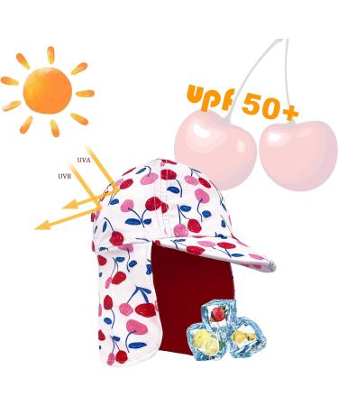 Kids Legionnaires Hat UPF 50+ Sun Protection Swim Cap - Quick Drying Boys Sun Hat with Neck Protection - UV FLAP Cherry - 6-8 Years - Buy Online on GoSupps.com