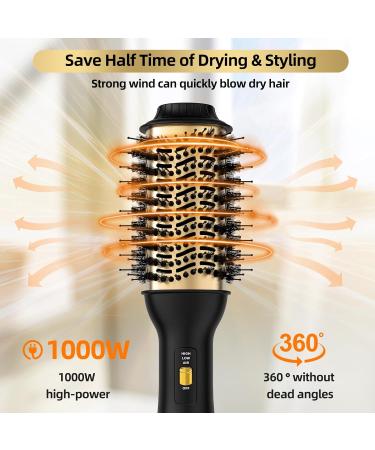 4-in-1 Hot Air Brush - Salon-Grade Golden Styling Tool for All Hair Types - International Shipping Available - Buy Online on GoSupps.com