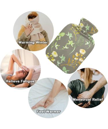 Naanle Herbal Heat Bottle with Cover - Wild Daisy Design 1L Hot Water Bottle for Pain Relief & Therapy - Perfect for Hand & Foot Warmth - Buy Online on GoSupps.com