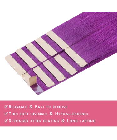 Buy If-Salt Purple Tape Extensions - 10pcs Real Hair 25g 45cm | Invisible Smooth Extensions for Girls - Buy Online on GoSupps.com