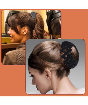 Sibba Bird Nest Hair Clip Set - 2 Pcs Hairpins for Lazy Ponytail Holders and Bun Styles - Velvet Fleece Head Accessory for Women and Girls - Black/Grey - Buy Online on GoSupps.com