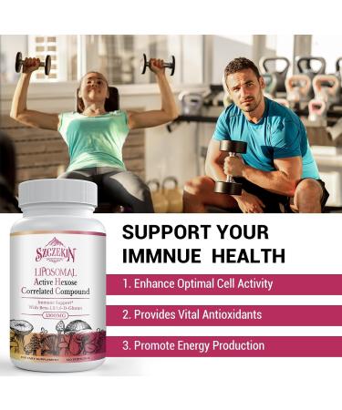 SZCZEKIN Liposomal AHCC Supplement 1500mg - 240 Softgels - Immune Support & Liver Function - Natural Mushroom Extract - T-Cell & Killer Cell Activity - 120 Count x2 - Buy Online on GoSupps.com