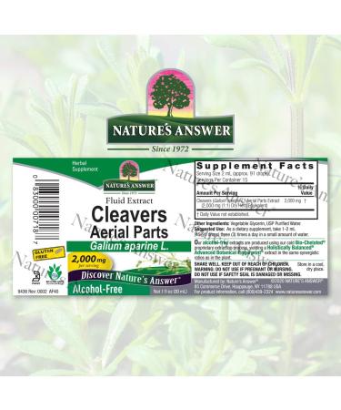 Nature's Answer Cleavers Herb Extract - 1oz | Alcohol-Free for Overall Wellbeing | Dietary Supplement - Buy Online on GoSupps.com