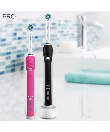 Oral-B Pro 2 Electric Toothbrush with Smart Pressure Sensor - 2 Handles, 2 Cross Action Heads, 2 Modes - Daily Clean Gifts for Men/Women - 2 Pin UK Plug - Black & Pink - Buy Online on GoSupps.com
