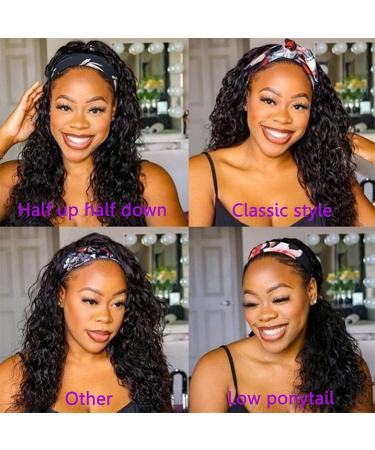 20 Water Wave Headband Wig for Black Women | Wet & Wavy Curly | Glueless None Lace Front | Brazilian Remy Human Hair | 150% Density - Buy Online on GoSupps.com