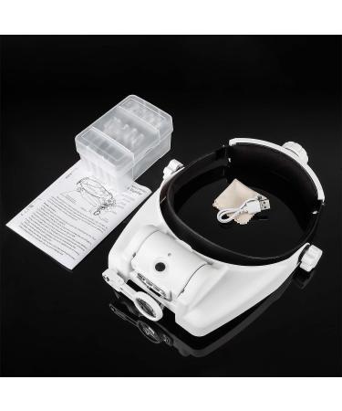 Headband Magnifier with LED Light 1X to 14X  SUNJOYCO Handsfree Head Mount Magnifying Glass Visor Headset Loupe Tools for Professional Jewelry Close Work Sewing Crafts Reading Repair  with 5 Lenses - Buy Online on GoSupps.com