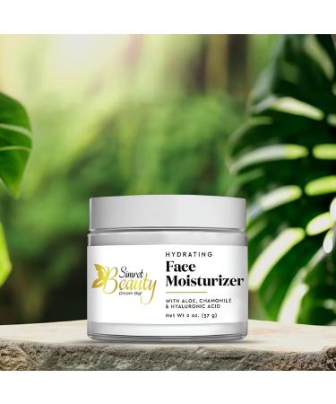 Hydrating Face Moisturizer - Vegan Daily Cream with Hyaluronic Acid Vitamins E & C Chamomile & Aloe for Oily Acne-Prone Sensitive Skin - 2 oz - Buy Online on GoSupps.com