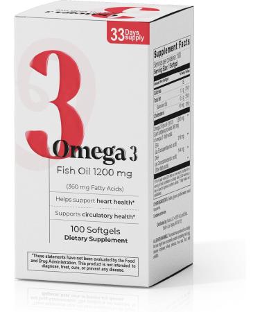 Fish Oil 1200 mg Omega-3 Fatty Acids 360 mg Supports Heart Health, Circulatory Health, and Cognitive Function, Fish Oil Supplement for Women and Men, 200 Softgels 200 Count (Pack of 1) - Buy Online on GoSupps.com