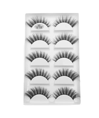 UAMOU 10/50 Boxes 5 Pairs 3D Mink False Eyelashes Hair Natural Cross Long Messy Makeup Fake Eye Lashes Extension Make Up Faux Cils Cheerfully (Color : 5Pairs H 08 Size : 100 Boxes 500Pairs)