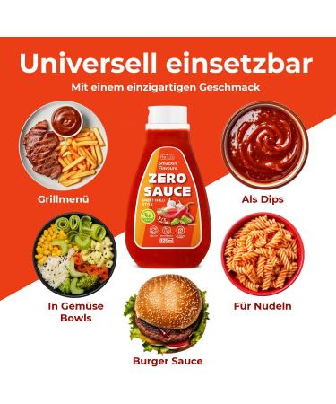 Zero Sauce Sweet Chili 1x 425ml Light Sauce sans graisse et sans sucre ajout v g talien et sans gluten convient au r gime c to (425 ml (1 paquet) Sweet Chili Style) - Buy Online on GoSupps.com