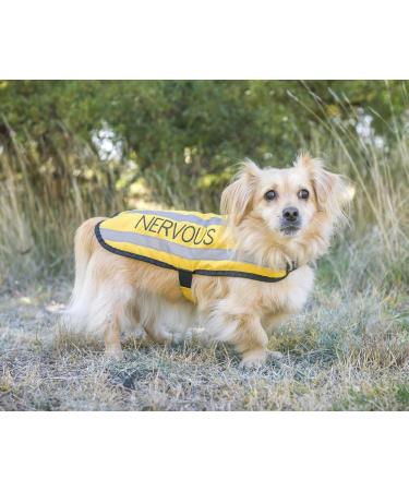 NERVOUS (Give Me Space) Yellow Colour Coded S M L Reflective Waterproof Fleece Lined Warm Dog Coats PREVENTS Accidents By Warning Others Of Your Dog In Advance (S) Small Coat - Buy Online on GoSupps.com