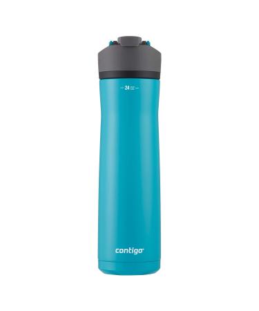 Contigo Aubrey Kids Stainless Steel Water Bottle with Spill-Proof Lid  Cleanable 13oz Kids Water Bottle Keeps Drinks Cold up to 14 Hours Blue  Raspberry/Cool Lime