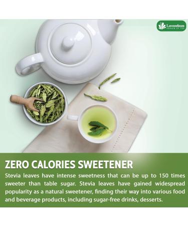 Lavendium 300+ Natural Stevia Leaves Whole Dried Leaves 100% Pure Stevia Dried Leaves Stevia Leaf Tea Zero Calorie Sweetener No Additives No Caffeine Vegan - Buy Online on GoSupps.com