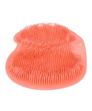 Shower Foot Scrubber Silicone Foot Massage Soft Hanging Hole Design Shower Foot Scrubber Mat for Men for Beauty Salon (Red)