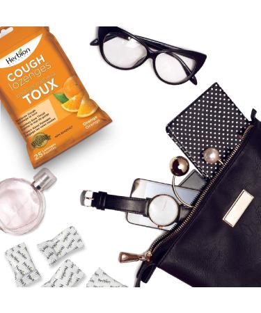Herbion Naturals Cough Lozenges Orange Flavor | Cough Suppressant | Sore Throat Relief | Pack of 5 125 Counts - Buy Online on GoSupps.com