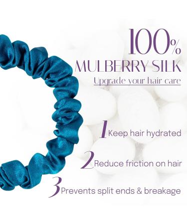 Osilk 3 Set 100% Silk Hair Ties - Small Scrunchy Hair Jewelry & Elastic Bands in Punch Blue | Premium Hair Accessories - International Shipping Available - Buy Online on GoSupps.com