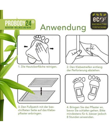 ProBody24 Bamboo Vital Foot Plasters | 100% Natural Wellness Foot Pads - 10 Pieces for Detox & Relief - Buy Online on GoSupps.com