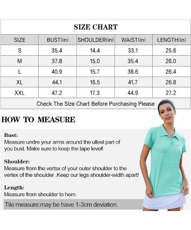 Loovoo Women's Moisture Wicking Golf Polo T-Shirt - Quick Dry Short Sleeve Workout Top (Green, Medium) - Buy Online on GoSupps.com