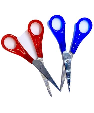 2 pcs craft scissors 13.0cm/5" stainless steel plastic handle pointed ultra sharp I children's scissors