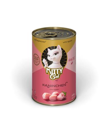 Kitty Cat Pat rabbits 6 x 400 g wet food for cats grain -free cat food with taurine salmon oil and green lip mussel single feed with high meat content made in Germany rabbits 400 g (6 Pack)