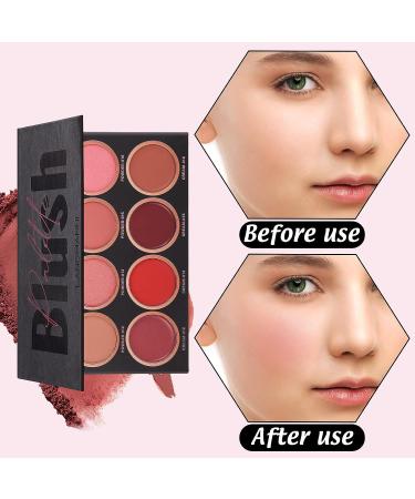 Meiyugo 8 Colors Vegan Cruelty-Free Blush Palette for Women - Hypoallergenic Makeup for Enhanced Skin Tone - Buy Online on GoSupps.com