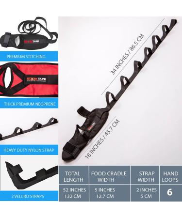 Starktape Foot and Leg Stretcher for Plantar Fasciitis, Heel Spurs, Foot Drop - Black | Stretching Strap Loops for Hamstring, Quads, Achilles Tendonitis, Calf Pain Relief - Improve Strength and Flexibility - Buy Online on GoSupps.com