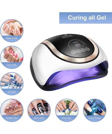 GOYAESQUE 180W UV LED Nail Lamp for Fast Drying Gel Polish - Professional Curing Lamp with 4 Timer Smart Sensor and LCD Display - Buy Online on GoSupps.com