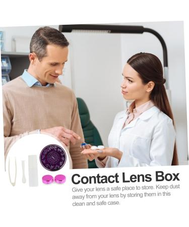 Solustrative Mini Contact Lens Case with Mirror - Violet Purple Pocket Holder & Storage Set | Stylish & Functional Travel Accessory - Buy Online on GoSupps.com