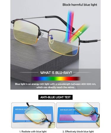 Koosufa Semi-Frame Varifocal Glasses for Men & Women | Progressive Multifocal Anti-Blue Light Reading Glasses | Metal Computer Specs | Available in 1.0 to 3.5 Strengths - Buy Online on GoSupps.com