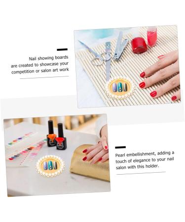 Mikinona Nail Display Board Nail Showing Board Nail Color Mixing Plate Nail Polish Plate Nail Art Manicure Nail Building Gel Nail Gel Nail Tips Display Holder Zinc Alloy Nail Plate Cosmetic 7.9X7.9X1.2CM Golden - Buy Online on GoSupps.com