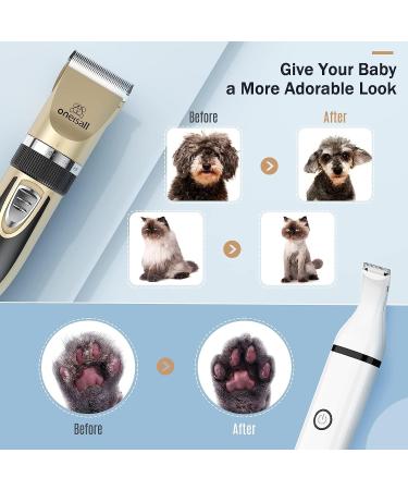 oneisall 2-in-1 Dog Clippers & Paw Trimmer Kit | Low Noise Grooming Set for Dogs & Cats - Buy Online on GoSupps.com