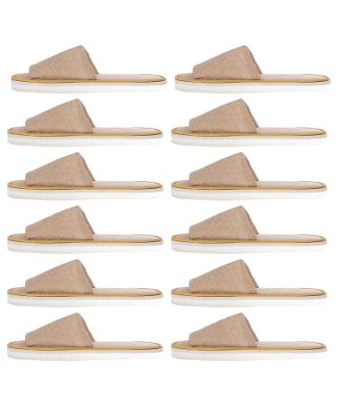 Exceart 6 pairs non-slip slippers made of cotton and linen disposable house shoes for hotels slippers for men travel-to-one-way house shoes sandals for men mop fabric travel at home